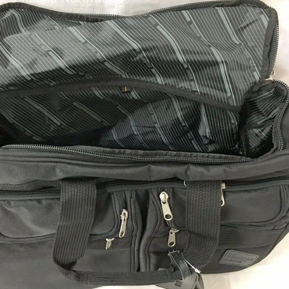 NWT Sharper Image Black Carry-On W/ Shoulder Strap / Locks Duffel Bag